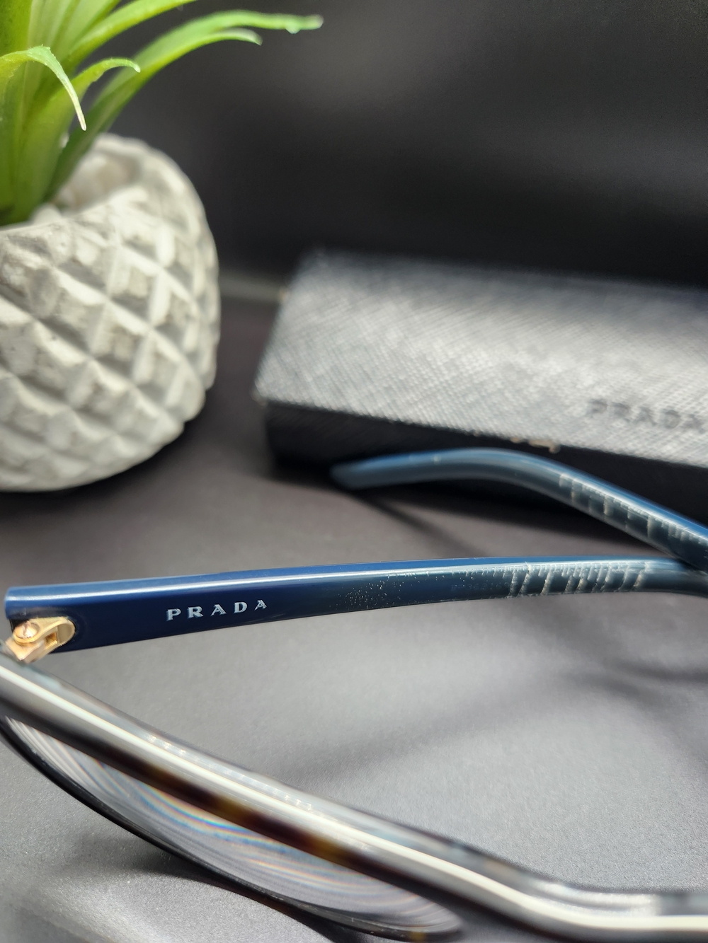 Prada Tortoiseshell Cat-Eye Frames with Blue Temples - Picture 5 of 7